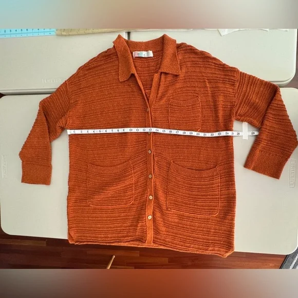 Free People Day Dreaming
Cardigan Sweater Cotton Knit
Slouchy Dad Casual Rust M - Picture 10 of 10